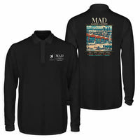 Thumbnail for Adolfo Suarez Madrid-Barajas Airport (MAD) Premium Polo T-Shirts - Poster - Long Sleeve - Black
