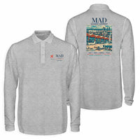 Thumbnail for Adolfo Suarez Madrid-Barajas Airport (MAD) Premium Polo T-Shirts - Poster - Long Sleeve - Gray