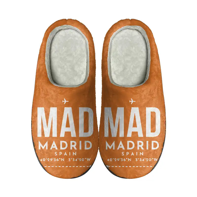 Adolfo Suarez Madrid-Barajas Airport (MAD) Slippers & Flip Flops - Slippers - Cotton - Code - Same - Orange