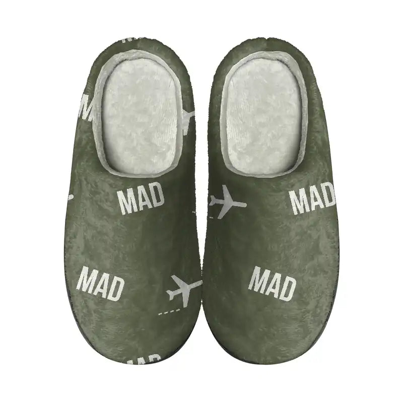Adolfo Suarez Madrid-Barajas Airport (MAD) Slippers & Flip Flops - Slippers - Cotton - Pattern - Green Army