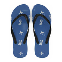 Thumbnail for Adolfo Suarez Madrid-Barajas Airport (MAD) Slippers & Flip Flops - Slippers - Flip Flops - Pattern - Blue
