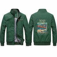 Thumbnail for Adolfo Suarez Madrid-Barajas Airport (MAD) Stylish Jackets - Stand Collar - Poster - Green