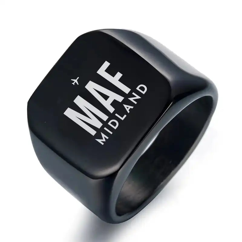 Midland International Air and Space Port (MAF) Rings - Ring - Black
