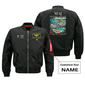 Majuro Marshall Islands International Airport (MAJ) Bomber Jacket