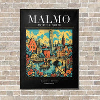Thumbnail for MALMO - Poster - Canvas Framed - Black