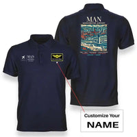 Thumbnail for MAN - Poster - Double-Side Polo - Navy Blue + Name