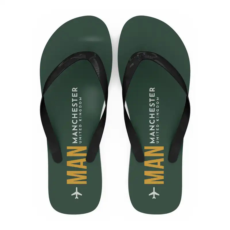 Manchester Airport (MAN) Slippers & Flip Flops - Slippers - Flip Flops - Code - Dark Green