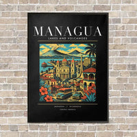 Thumbnail for MANAGUA - Poster - Canvas Framed - Black