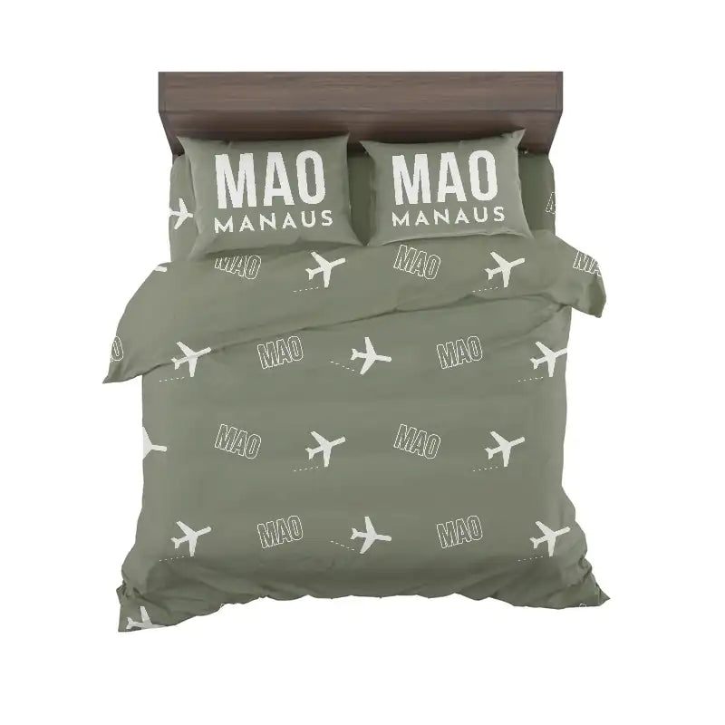 Manaus - Eduardo Gomes International Airport (MAO) Bedding Sets & Blankets - Bedding Set - Pattern - Green Army