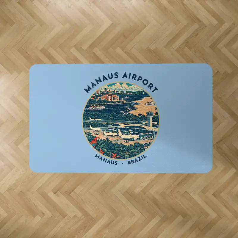 Manaus - Eduardo Gomes International Airport (MAO) Carpets - Carpet Rectangle - Badge - Light Blue