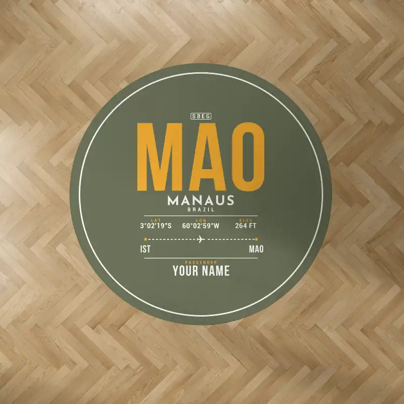 Manaus - Eduardo Gomes International Airport (MAO) Carpets - Carpet Round - ID Tag + Name - Green Army