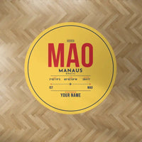 Thumbnail for Manaus - Eduardo Gomes International Airport (MAO) Carpets - Carpet Round - ID Tag + Name - Yellow