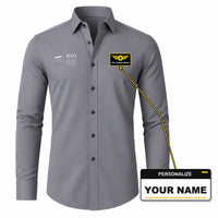 Thumbnail for Manaus - Eduardo Gomes International Airport (MAO) Shirts - Long Sleeve Shirt - Front - Gray + NAME
