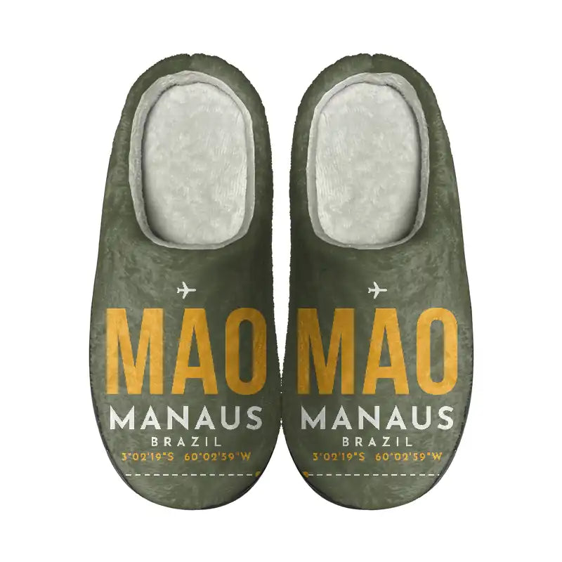 Manaus - Eduardo Gomes International Airport (MAO) Slippers & Flip Flops - Slippers - Cotton - Code - Same - Green Army