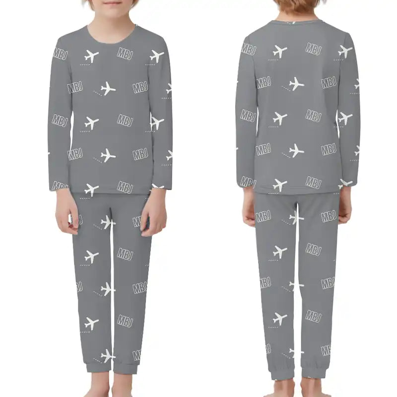 Sangster International Airport (MBJ) Pajamas - Children Pajamas - Gray