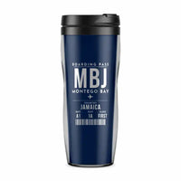 Thumbnail for Sangster International Airport (MBJ) Travel Mugs - Boarding Pass - Plastic (No Holder) - Dark Blue