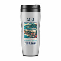 Thumbnail for Sangster International Airport (MBJ) Travel Mugs - Poster + Name - Plastic (No Holder) - Light Gray