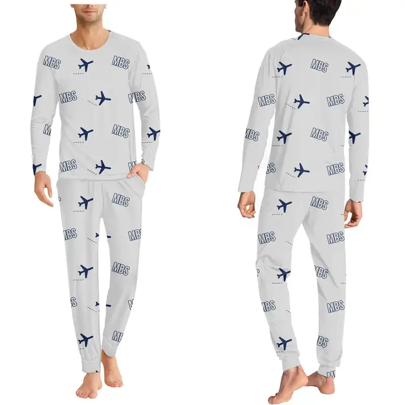 International Airport (MBS) Pajamas - Men Pajamas - Light Gray