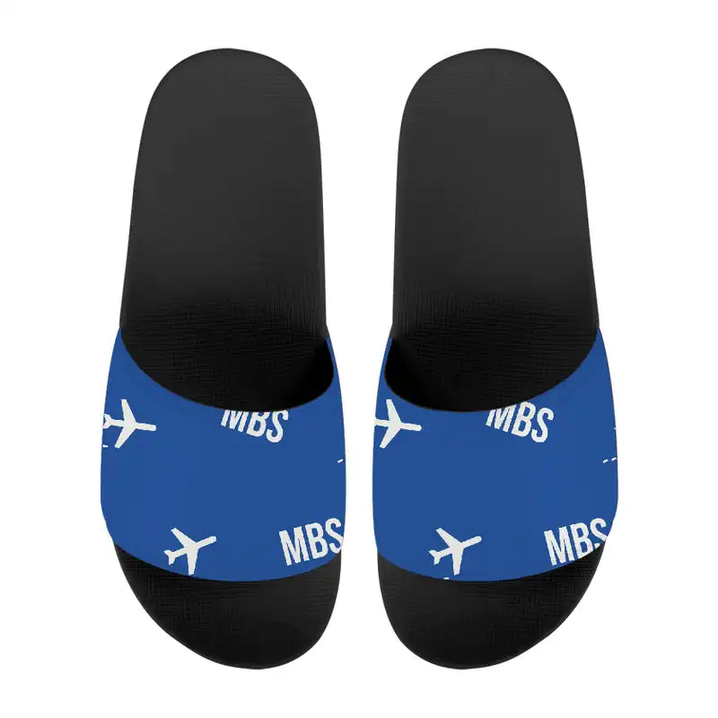 International Airport (MBS) Slippers & Flip Flops - Slippers - Sport - Pattern - Blue
