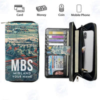 Thumbnail for International Airport (MBS) Leather Wallets - Zip Long Wallet - Scene + Name