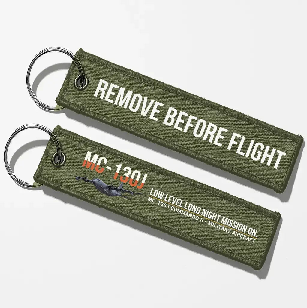 MC-130J COMMANDO II Aviator Key Chains - Green Army - Remove Before Flight