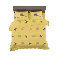 Thumbnail for Kansas City International Airport (MCI) Bedding Sets & Blankets - Bedding Set - Pattern - Yellow