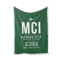 Thumbnail for Kansas City International Airport (MCI) Bedding Sets & Blankets - Blanket - ID Tag - Green