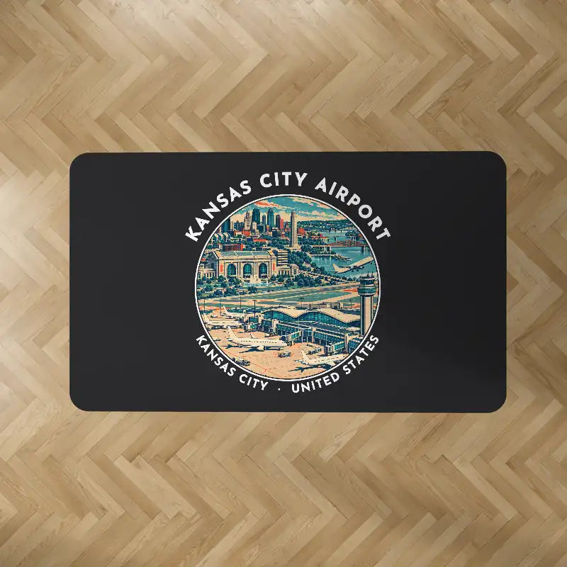 Kansas City International Airport (MCI) Carpets - Carpet Rectangle - Badge - Black