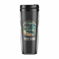 Thumbnail for Kansas City International Airport (MCI) Travel Mugs - Badge + Name - Plastic (No Holder) - Gray