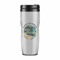 Thumbnail for Kansas City International Airport (MCI) Travel Mugs - Badge - Plastic (No Holder) - Light Gray