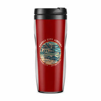 Thumbnail for Kansas City International Airport (MCI) Travel Mugs - Badge - Plastic (No Holder) - Red