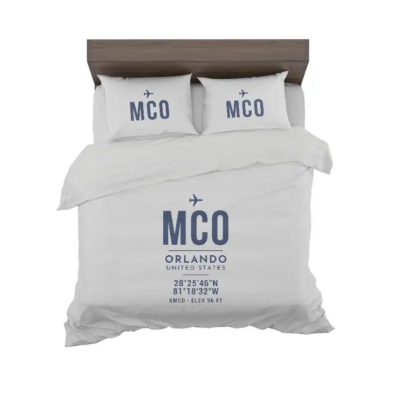 Orlando International Airport (MCO) Bedding Sets & Blankets - Bedding Set - ID Tag - Light Gray
