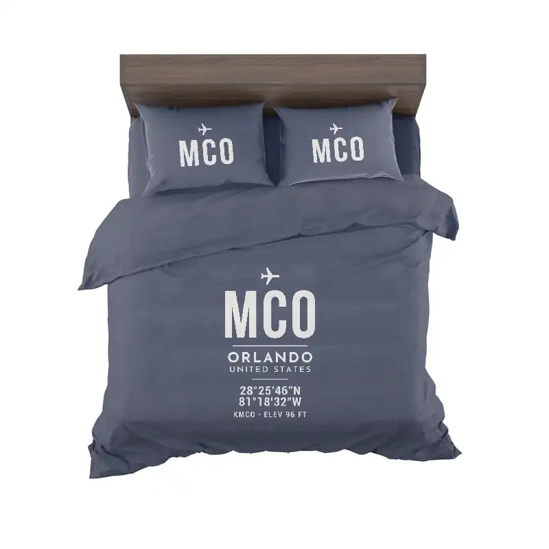 Orlando International Airport (MCO) Bedding Sets & Blankets - Bedding Set - ID Tag - Navy Blue