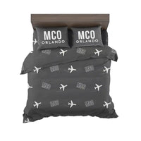 Thumbnail for Orlando International Airport (MCO) Bedding Sets & Blankets - Bedding Set - Pattern - Black