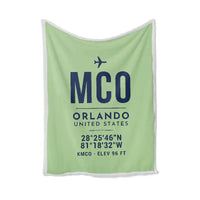 Thumbnail for Orlando International Airport (MCO) Bedding Sets & Blankets - Blanket - ID Tag - Light Green