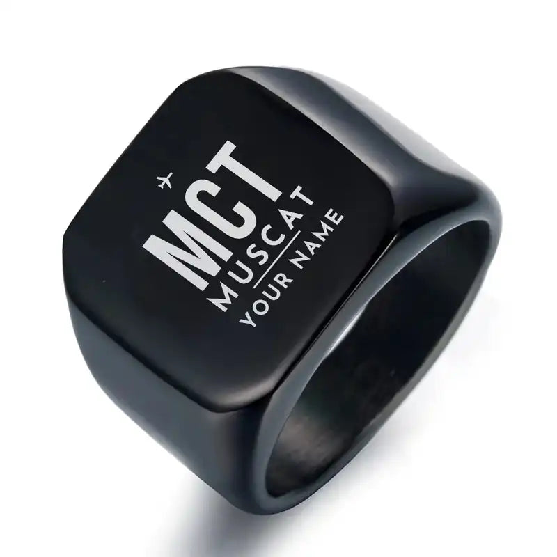 Muscat International Airport (MCT) Rings - Ring - Black + Name
