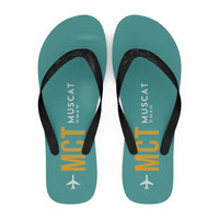Thumbnail for Muscat International Airport (MCT) Slippers & Flip Flops - Slippers - Flip Flops - Code - Turquoise