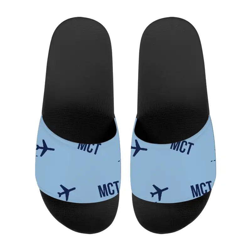 Muscat International Airport (MCT) Slippers & Flip Flops - Slippers - Sport - Pattern - Light Blue