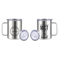 Thumbnail for Muscat International Airport (MCT) Stainless Steel Mugs - Boarding Pass + Custom Back - Stainless Steel Mug - 14 oz / 400ML - Silver