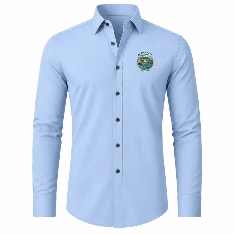 Maceió Zumbi dos Palmares International Airport (MCZ) Shirts - Long Sleeve Shirt - Badge - Light Blue