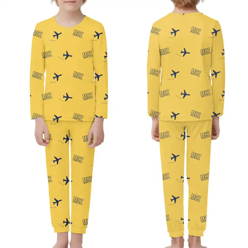 Maceió Zumbi dos Palmares International Airport (MCZ) Pajamas - Children Pajamas - Yellow
