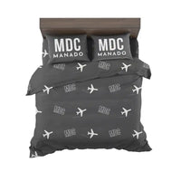Thumbnail for Sam Ratulangi International Airport Manado (MDC) Bedding Sets & Blankets - Bedding Set - Pattern - Black