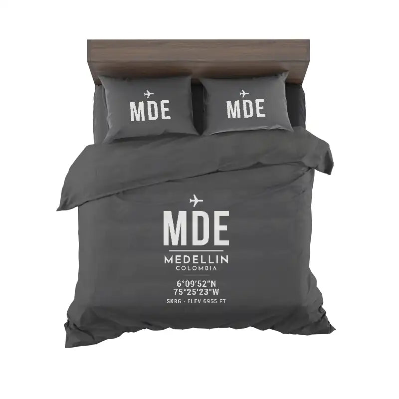 Jose Maria Cordova International Airport (MDE) Bedding Sets & Blankets - Bedding Set - ID Tag - Black
