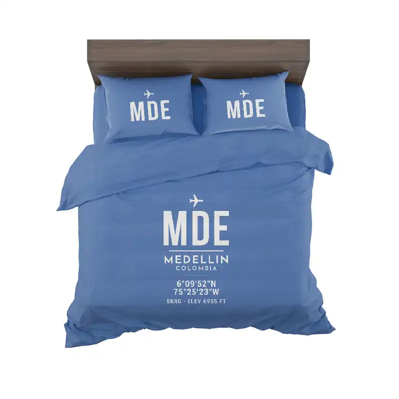 Jose Maria Cordova International Airport (MDE) Bedding Sets & Blankets - Bedding Set - ID Tag - Blue