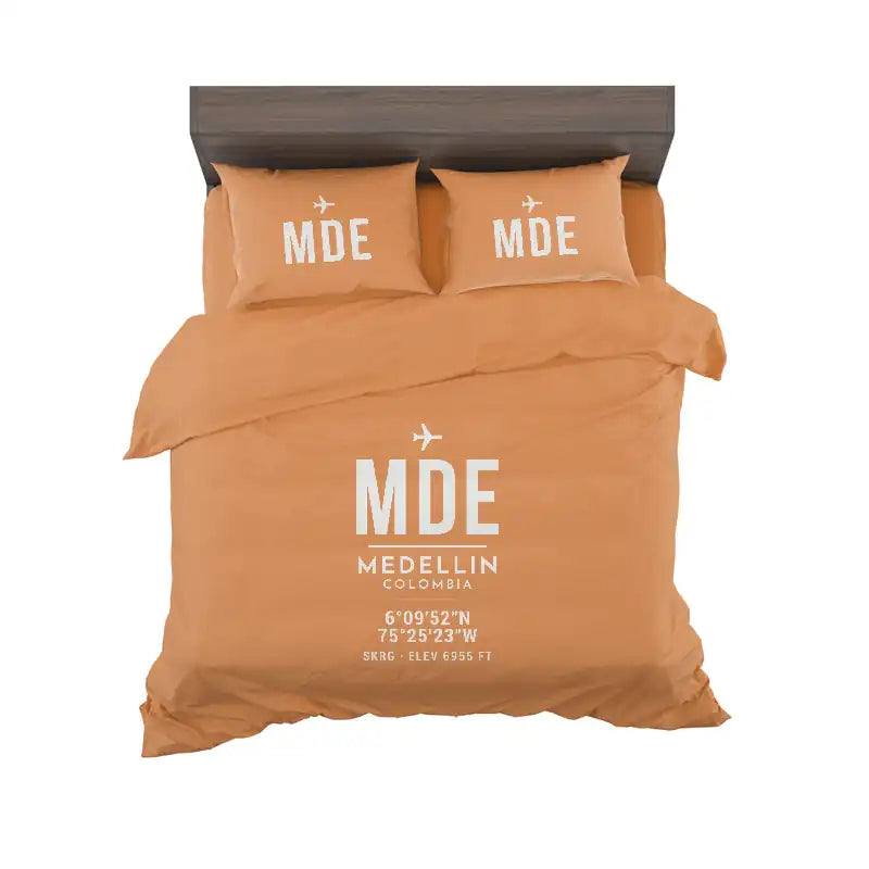 Jose Maria Cordova International Airport (MDE) Bedding Sets & Blankets - Bedding Set - ID Tag - Orange