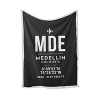 Thumbnail for Jose Maria Cordova International Airport (MDE) Bedding Sets & Blankets - Blanket - ID Tag - Black