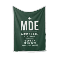 Thumbnail for Jose Maria Cordova International Airport (MDE) Bedding Sets & Blankets - Blanket - ID Tag - Dark Green