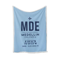 Thumbnail for Jose Maria Cordova International Airport (MDE) Bedding Sets & Blankets - Blanket - ID Tag - Light Blue