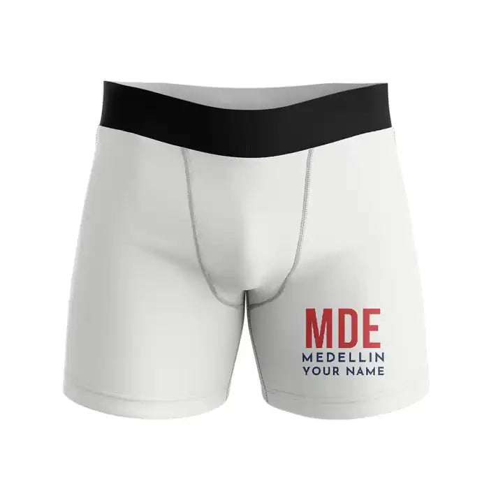 Jose Maria Cordova International Airport (MDE) Men Boxers - Code + Name - White