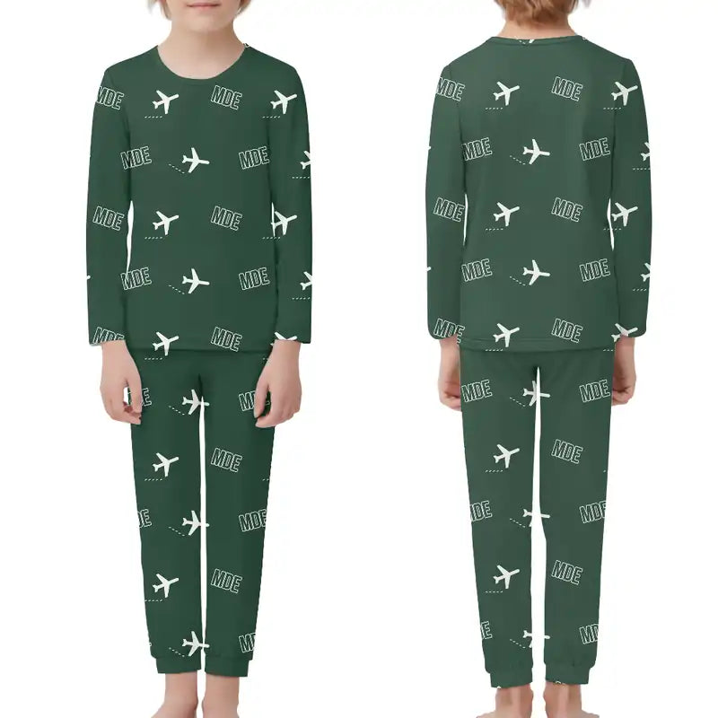 Jose Maria Cordova International Airport (MDE) Pajamas - Children Pajamas - Dark Green